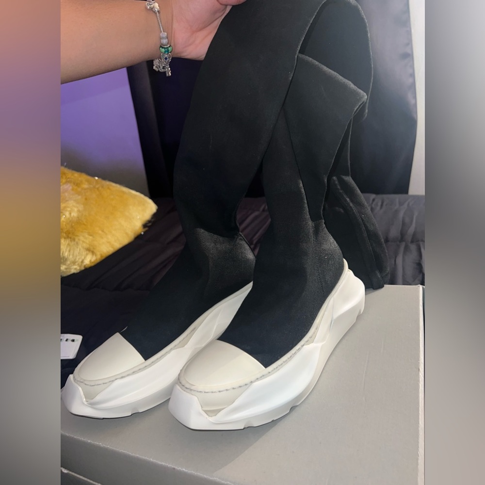 Rick Owens DRKSHDW abstract knee high boots (women)